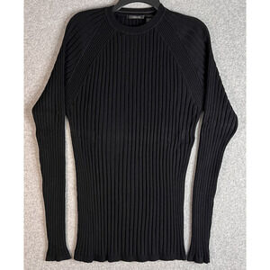 Claiborne Men’s XL Black Ribbed Crew Neck Sweater